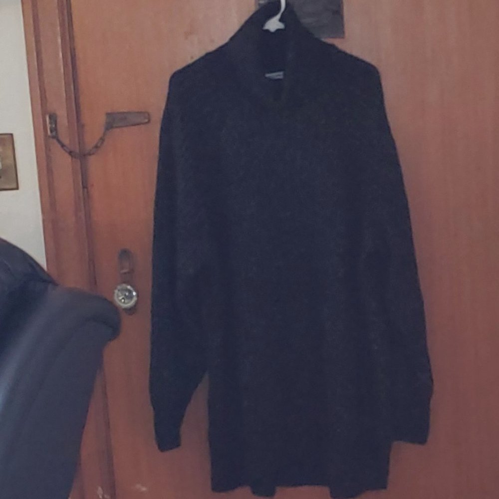 Old Navy Shaker Stitch Turtleneck Sweater - Black w White Flecks, XXL Tall